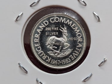 1983 Krugerrand Commemorative, Proof, 1/10 Oz. .999 Fine Silver