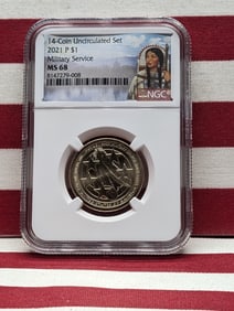 2021-P Sacagawea Military Service $1 Coin - NGC MS68