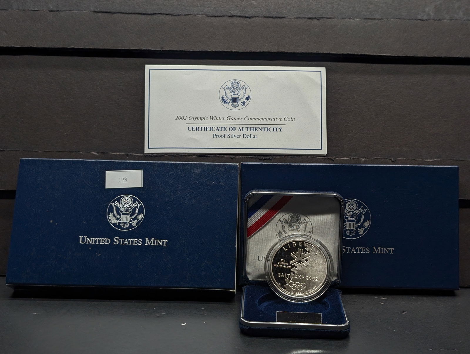 2002-P PROOF Olympic Winter Games Commemorative Silver Dollar in OGP w/ COA (1 of 4)