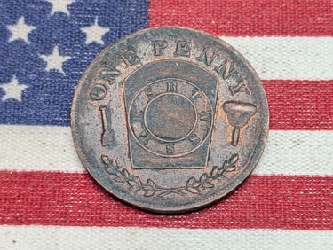 Delta Arch Mason's One Penny Membership Token From Delaware Ohio