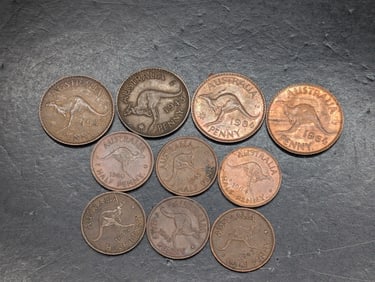 (10) Australia Mixed Date Penny & Half Pennies