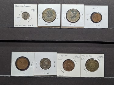 (8) Mixed Foreign Coins