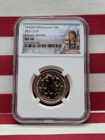 2021-D Sacagawea Military Service $1 Coin - NGC MS68