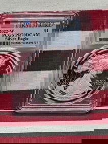 2022-W PROOF American Silver Eagle .999 Fine Silver 1 Troy Oz. - PCGS PR70 DCAM *First Strike*