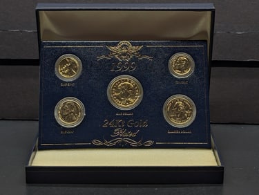 24k Gold *LAYERED* 1999 Year Coin Set in Display Box