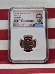 2021-D Lincoln Shield Cent - NGC MS68 RD