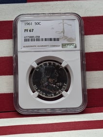 1961 PROOF Franklin Silver Half Dollar - NGC PF67