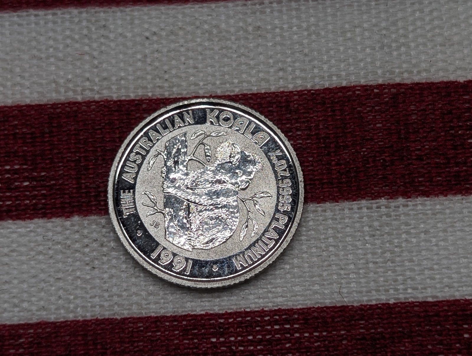 1/20th Oz. .9995 PLATINUM 1991 Australia $5 Koala Designed Coin: 1/20th Oz. .9995 PLATINUM 1991 Australia $5 Koala Designed Coin