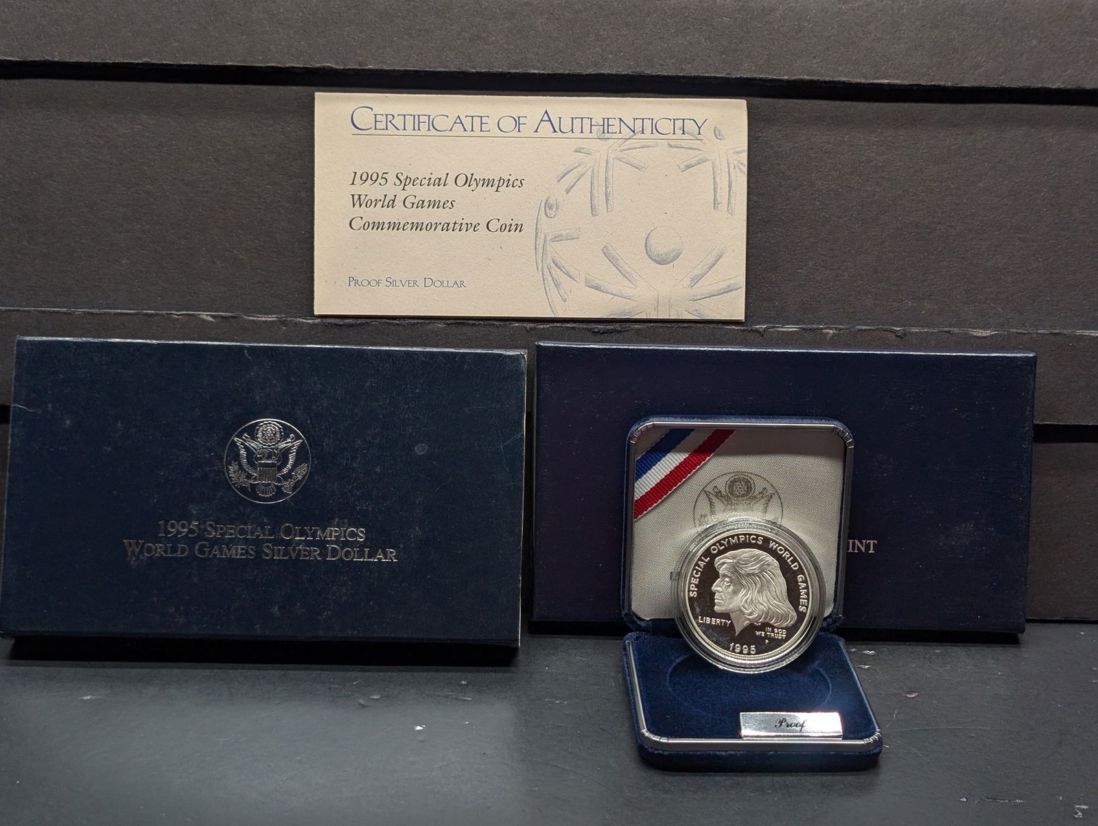 1995-P PROOF Special Olympics World Games Commemorative Silver Dollar in OGP w/ COA (1 of 4)