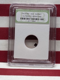 Authentic Gemstone!! Faceted AAA Garnet!! - Slabbed by International Numismatic Bureau
