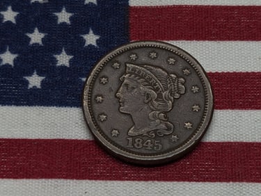 1845 Braided Hair Large Cent **VF+**