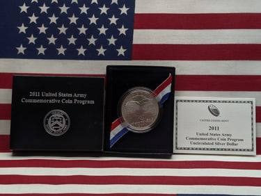 2011-S UNC U.S. Army Commemorative Silver Dollar in OGP w/ COA