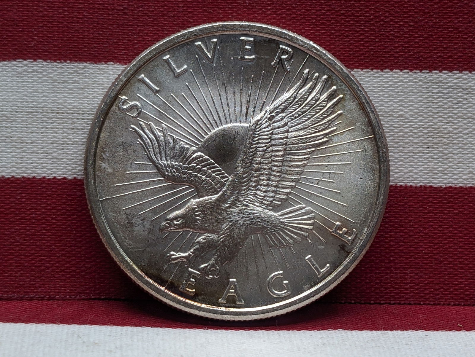 1 Oz. .999 FINE SILVER,  Silver Eagle Designed Round (1 of 2)