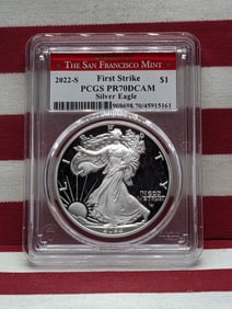 2022-S PROOF American Silver Eagle .999 Fine Silver 1 Troy Oz. - PCGS PR70 DCAM *First Strike*