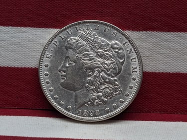 **AU+** 1892 Morgan Silver Dollar