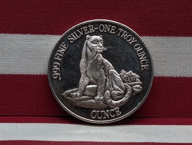 1 Oz. .999 FINE SILVER Manger/ Lioness Designed Round