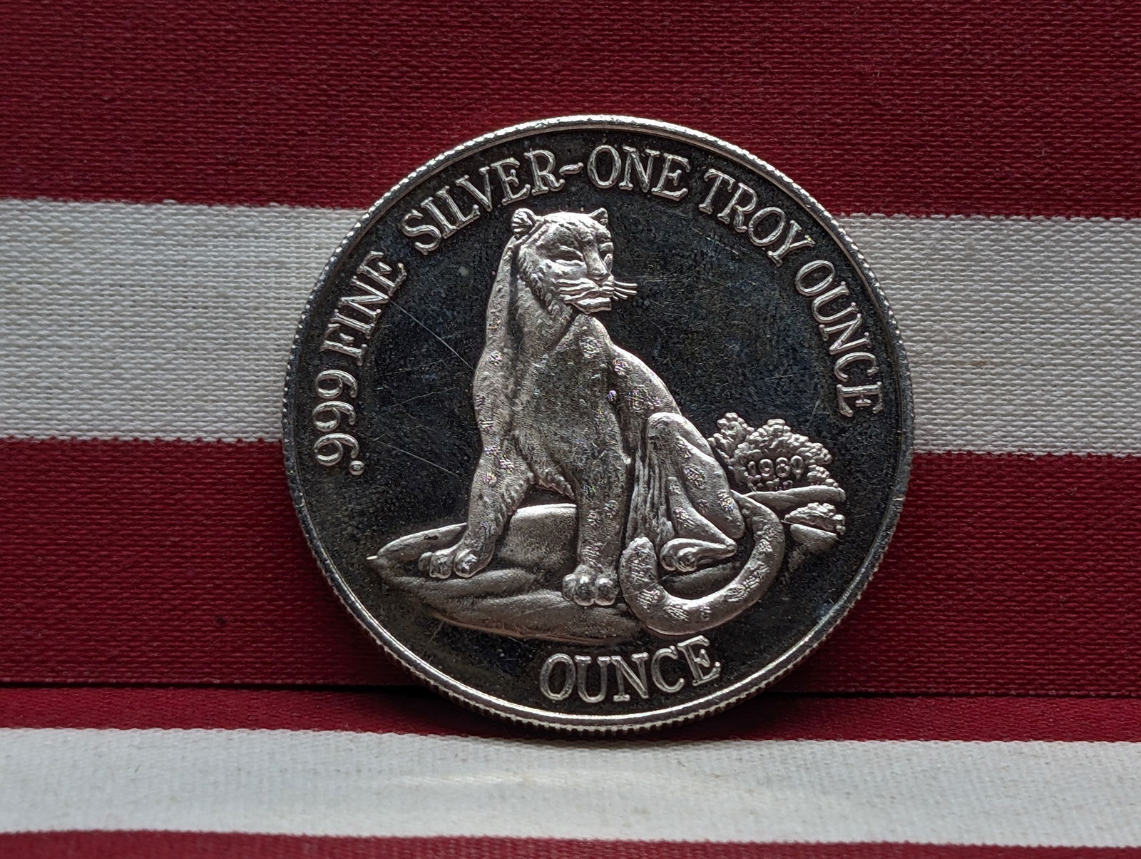 1 Oz. .999 FINE SILVER Manger/ Lioness Designed Round (1 of 2)