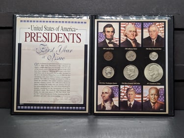 United States of America Presidents - First Year of Issue Coin Collection in Display Book (Includes