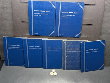 Partial Coin Collections in 7 Albums - Various Nickels & Small Cents