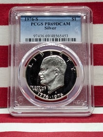 1976-S PROOF Eisenhower 40% Silver Dollar - PCGS PR69 DCAM