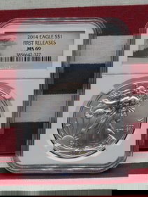 2014 American Silver Eagle .999 Fine Silver 1 Troy Oz. - NGC MS69 *First Release*