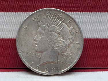 1923 Peace Silver Dollar w/ Mint Chip Error on Rim