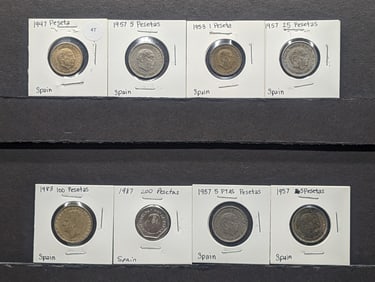(8) Mixed Spain Pesetas