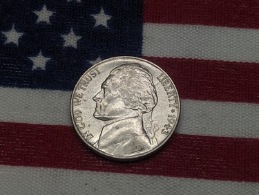 1943-P Jefferson Nickel, 35% Silver, Full Steps - High Grade