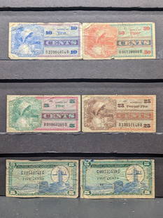 Lot Of 6 - U.S. Military Payment Certs.: Lot Of 6 - U.S. Military Payment Certs.