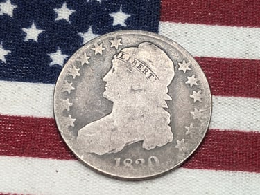 1830 United States Capped Bust Half Dollar. Vintage Type Coin.