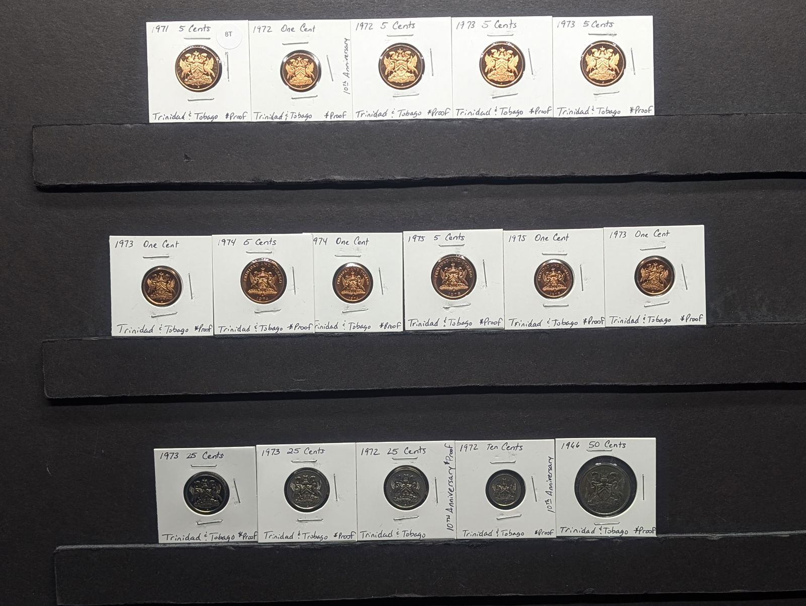 (16) Mixed Trinidad & Tobago Proof Coins (1 of 10)
