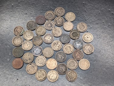 40 Copper-Nickel Indian Cents. 1859-1864. Low Grade.