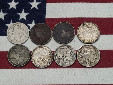 8 Cull Nickels. Liberty "V" And Buffalo.