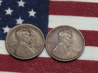 1909 VDB & 1913-D Lincoln Wheat Cents