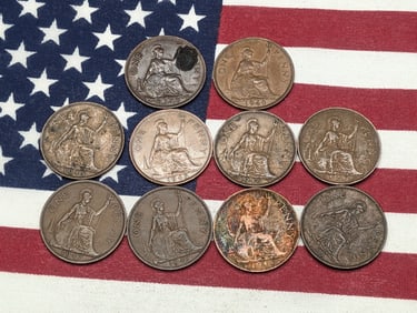 (10) Mixed 1940's Great Britain One Pennies