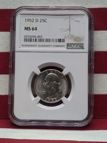 1952 D Washington Quarter NGC MS 64