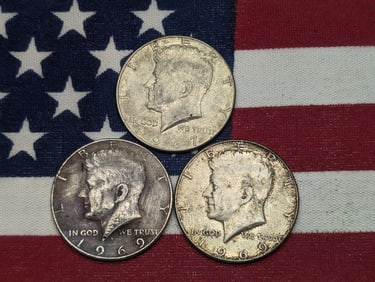 3 - 40% Silver Half Dollars.