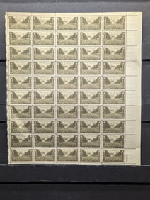1945 U.S. Army Commemorative 3-Cent Sheet Of 50 U.S. Stamps. Scotts #934. Plate Block # 23324.