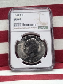 1971 D Eisenhower Dollar NGC MS 64