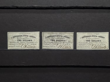 RARE 3- Confederate States of America Loan Coupons