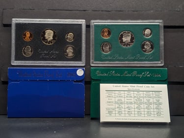 1983 -S & 1994-S United States 5-Coin Proof Sets. 10 Coins.