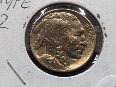 1913 Buffalo Nickel TYPE 2, uncirculated, Full Horn Split Tail