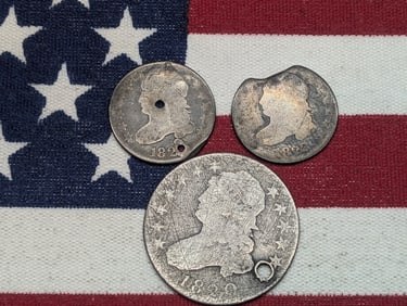 2 Cull Bust Dimes And 1 Cull Bust Quarter.