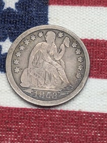 1853 Seated Liberty Dime w/Arrows, 90% Silver