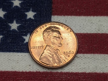 1960 D Lincoln Penny, die chip on "6"