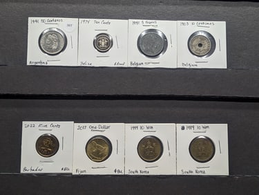 (8) Mixed Foreign Coins