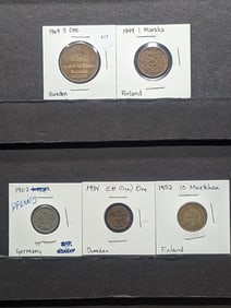(5) Mixed Foreign Coins