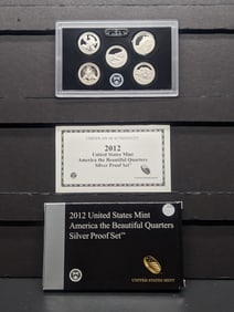 2012-S United States America The Beautiful SILVER Quarters 5-Coin Proof Set With Original Gov't