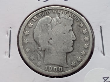 1900 Barber 50c. 90% Silver