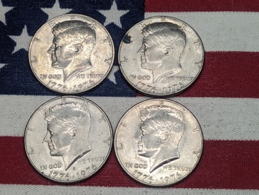 (3) 1976 & (1) 1976-D Kennedy Half Dollars